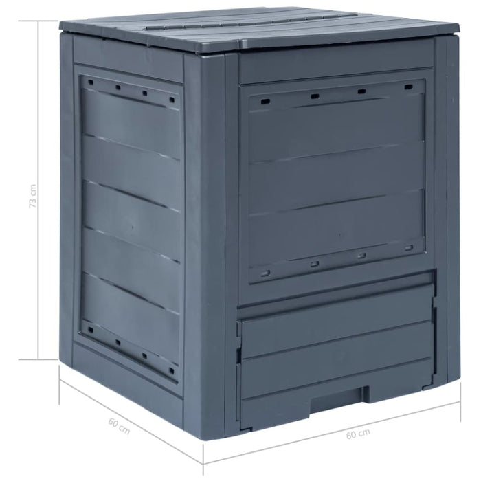 Garden Composter Grey 60x60x73 Cm 260 l Aplnx