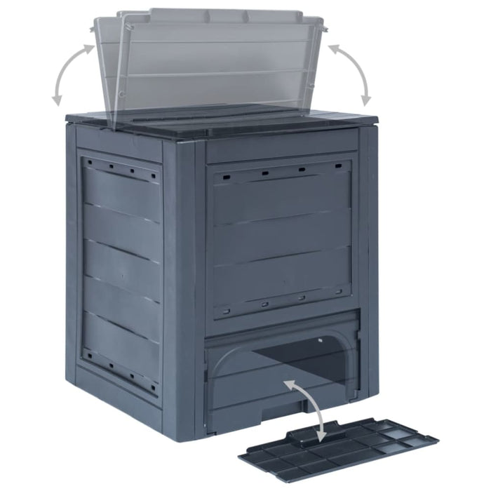 Garden Composter Grey 60x60x73 Cm 260 l Aplnx