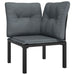 Garden Corner Chairs With Cushions 2 Pcs Black&grey Poly