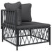 Garden Corner Sofa With Cushions Anthracite Woven Fabric