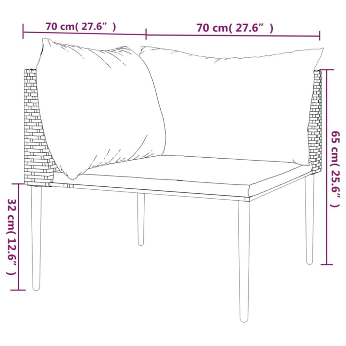 Garden Corner Sofa With Cushions Grey Poly Rattan Tlaoxt