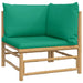 Garden Corner Sofa With Green Cushions Bamboo Tlxxkt