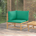 Garden Corner Sofa With Green Cushions Bamboo Tlxxkt