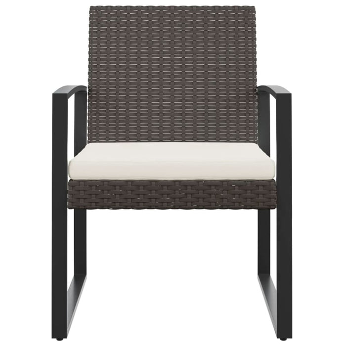 Garden Dining Chairs 2 Pcs Black Pp Rattan Tlbxbt