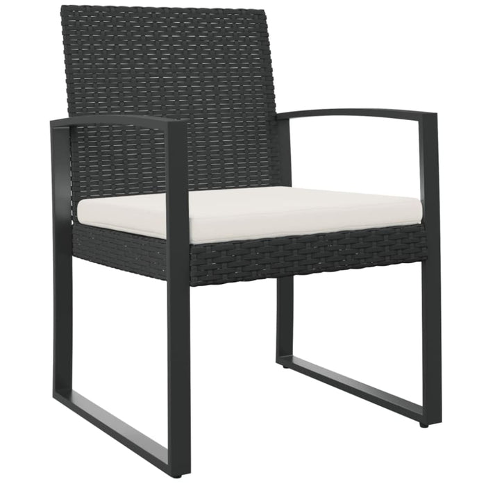 Garden Dining Chairs 2 Pcs Black Pp Rattan Tlbxbt