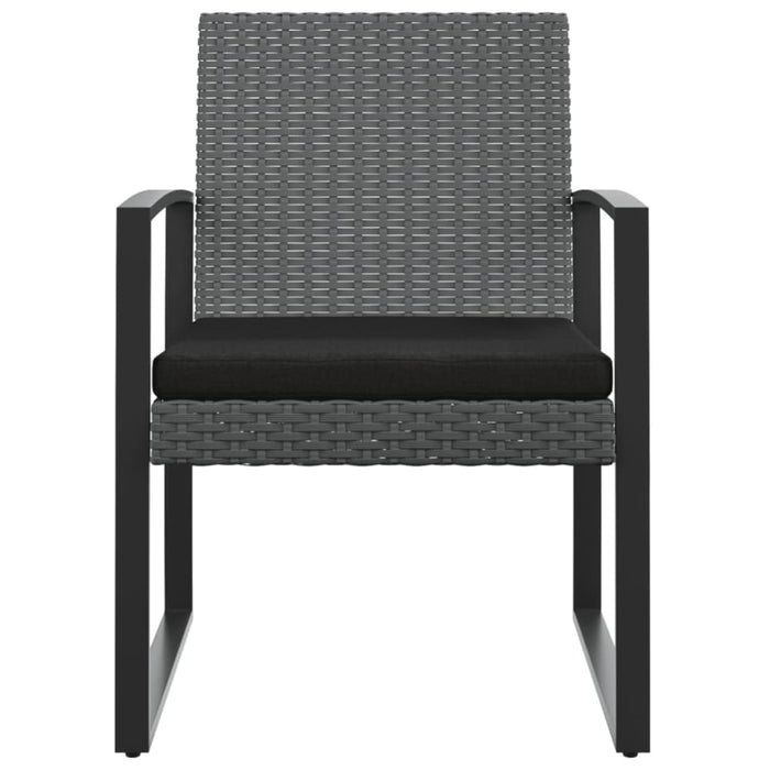 Garden Dining Chairs 2 Pcs Dark Grey Pp Rattan Tlbxbp