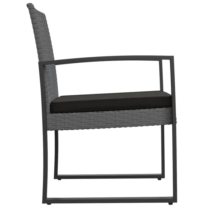 Garden Dining Chairs 2 Pcs Dark Grey Pp Rattan Tlbxbp