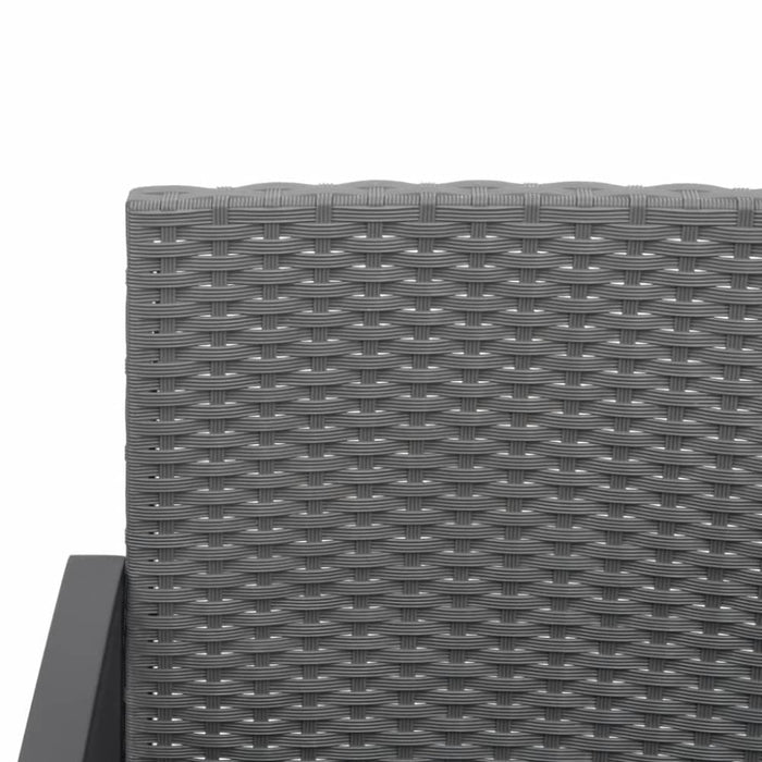 Garden Dining Chairs 2 Pcs Dark Grey Pp Rattan Tlbxbp