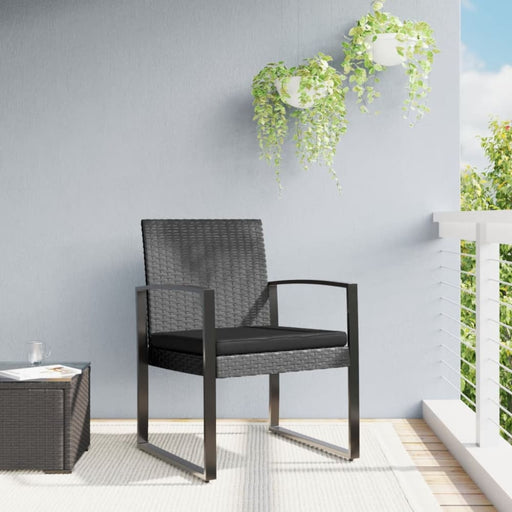 Garden Dining Chairs 2 Pcs Dark Grey Pp Rattan Tlbxbp