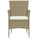 Garden Dining Chairs 2 Pcs Poly Rattan Beige Tobppt