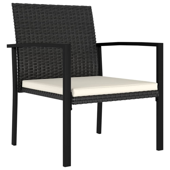 Garden Dining Chairs 2 Pcs Poly Rattan Black Topoob