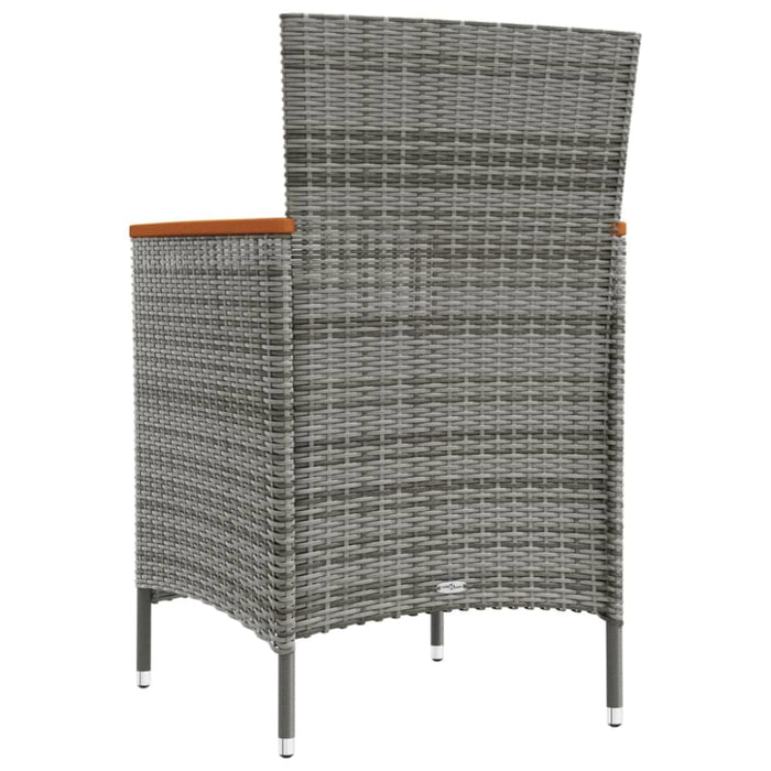 Garden Dining Chairs 2 Pcs Poly Rattan Grey Toloak