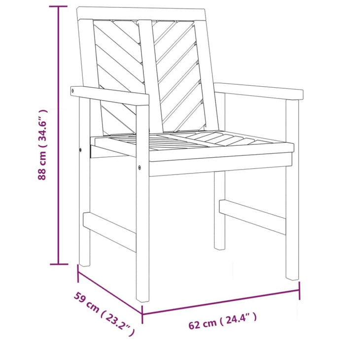 Garden Dining Chairs 3 Pcs Solid Wood Acacia Tlxxxn