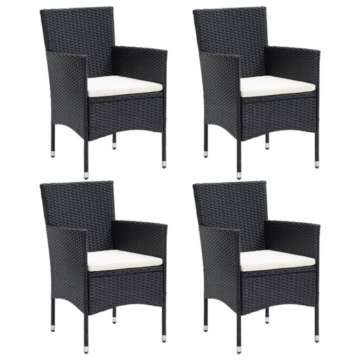 Garden Dining Chairs 4 Pcs Poly Rattan Black Tobplx