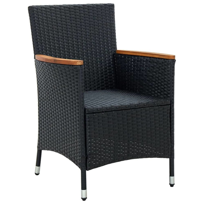 Garden Dining Chairs 4 Pcs Poly Rattan Black Tollkp