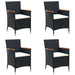 Garden Dining Chairs 4 Pcs Poly Rattan Black Tollkp