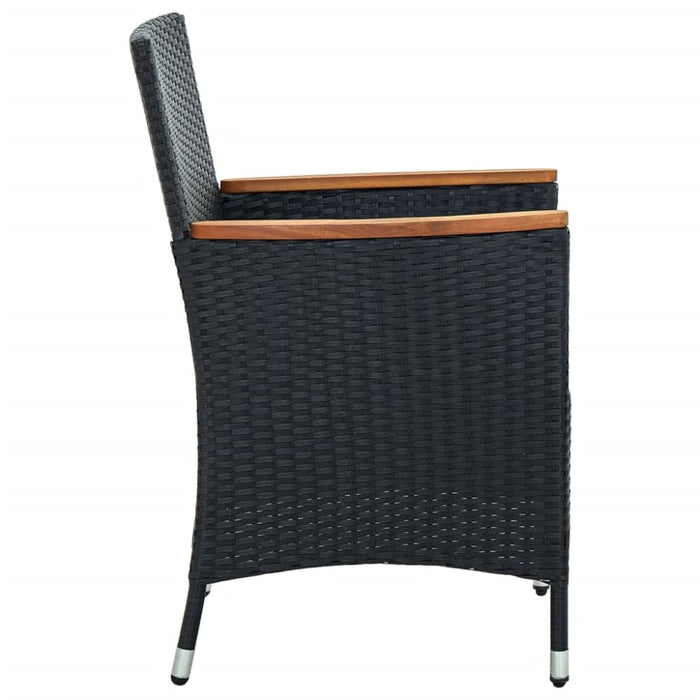 Garden Dining Chairs 4 Pcs Poly Rattan Black Tollkp