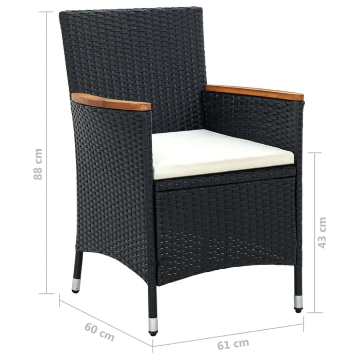 Garden Dining Chairs 4 Pcs Poly Rattan Black Tollkp