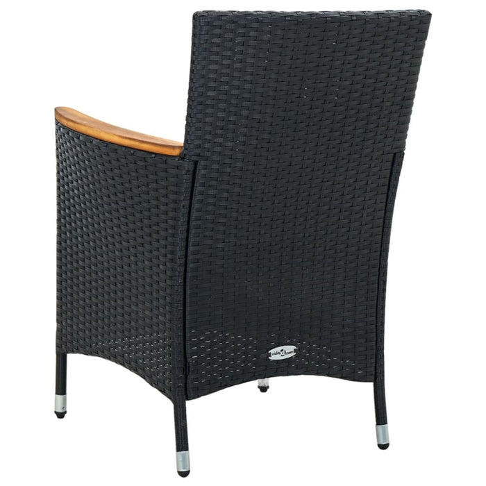 Garden Dining Chairs 4 Pcs Poly Rattan Black Tollkp