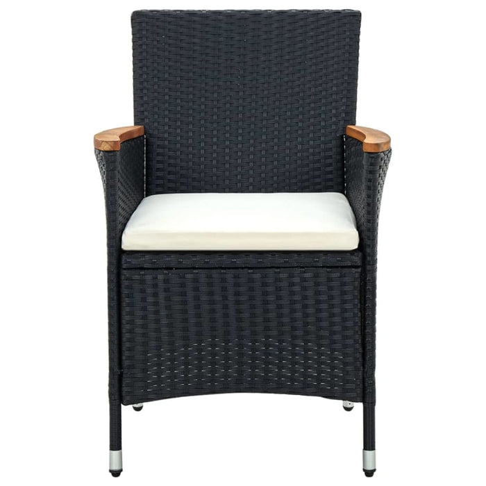 Garden Dining Chairs 4 Pcs Poly Rattan Black Tollkp