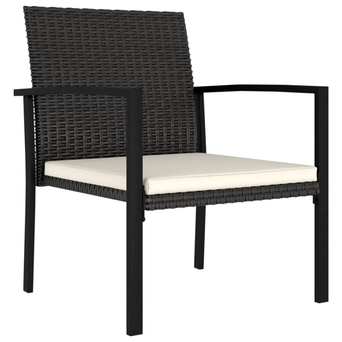 Garden Dining Chairs 4 Pcs Poly Rattan Black Topooo