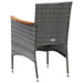 Garden Dining Chairs 4 Pcs Poly Rattan Grey Tobpli