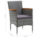 Garden Dining Chairs 4 Pcs Poly Rattan Grey Tobpli