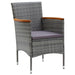 Garden Dining Chairs 4 Pcs Poly Rattan Grey Tobpli