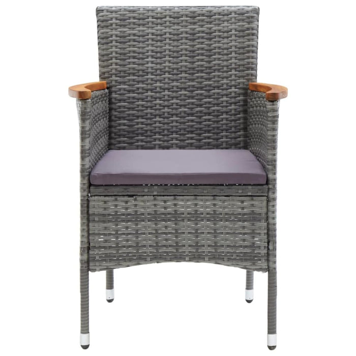 Garden Dining Chairs 4 Pcs Poly Rattan Grey Tobpli