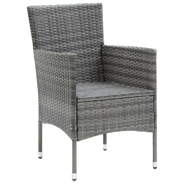 Garden Dining Chairs 4 Pcs Poly Rattan Grey Tobplt