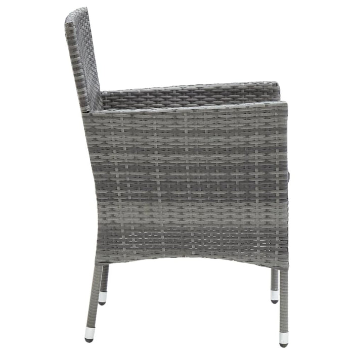 Garden Dining Chairs 4 Pcs Poly Rattan Grey Tobplt