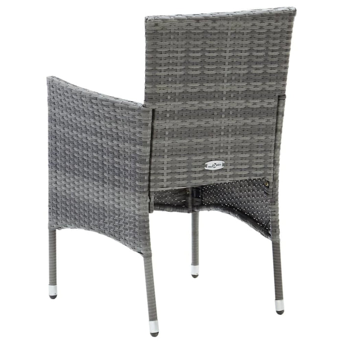 Garden Dining Chairs 4 Pcs Poly Rattan Grey Tobplt