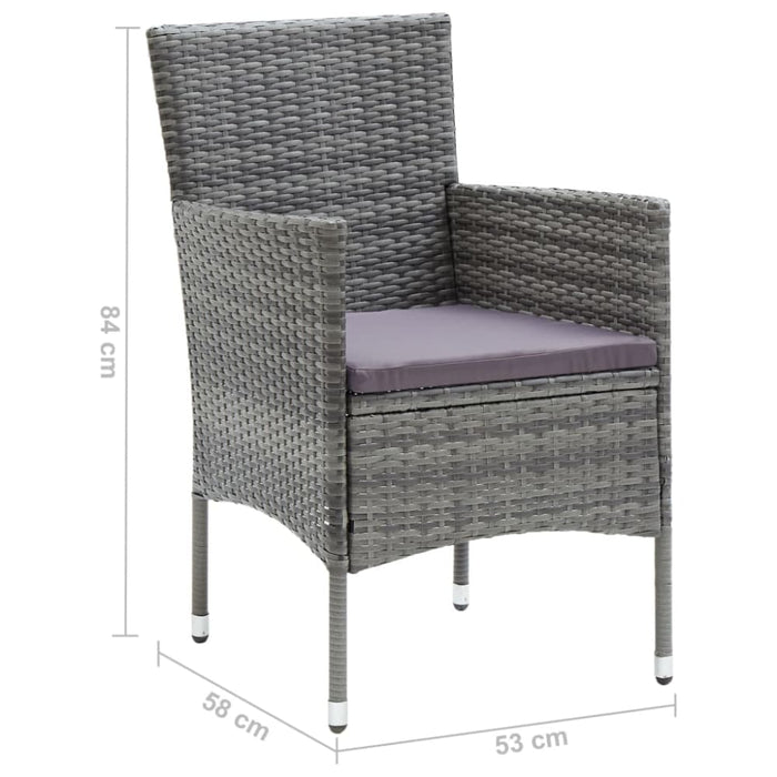 Garden Dining Chairs 4 Pcs Poly Rattan Grey Tobplt