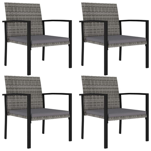 Garden Dining Chairs 4 Pcs Poly Rattan Grey Topoot