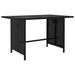 Garden Dining Table Black 110x70x65 Cm Poly Rattan Totpoo