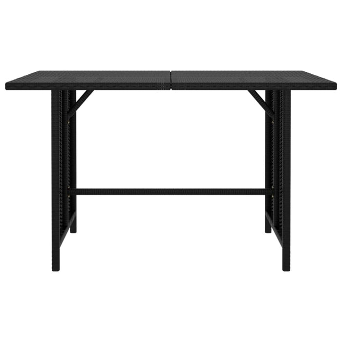 Garden Dining Table Black 110x70x65 Cm Poly Rattan Totpoo