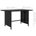 Garden Dining Table Black 110x70x65 Cm Poly Rattan Totpoo