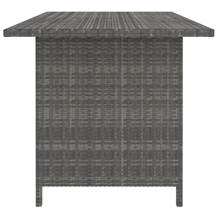 Garden Dining Table Grey 110x70x65 Cm Poly Rattan Totaki