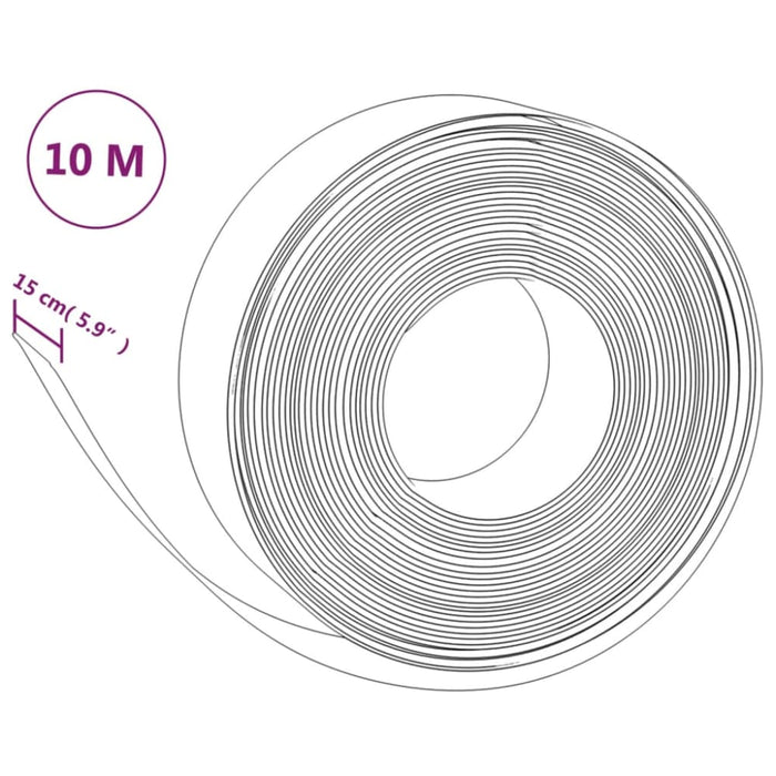 Garden Edging Grey 10 m 15 Cm Polyethylene Opatkl