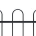 Garden Fence With Hoop Top Steel 3.4x0.6 m Black Xiiltk