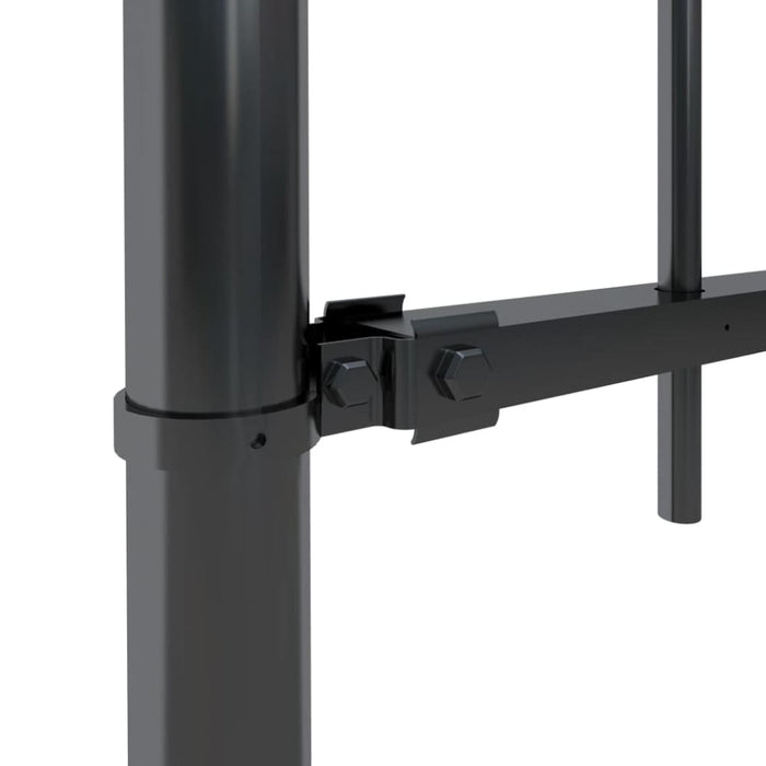 Garden Fence With Hoop Top Steel 3.4x0.6 m Black Xiiltk