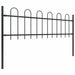 Garden Fence With Hoop Top Steel 3.4x0.6 m Black Xiiltk