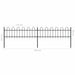 Garden Fence With Hoop Top Steel 3.4x0.6 m Black Xiiltk