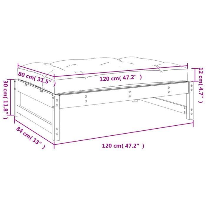 Garden Footstool 120x80 Cm Solid Wood Douglas Nxpiax