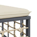 Garden Footstool With Beige Cushion Poly Rattan Tlaotx