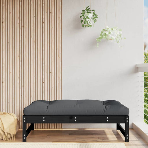 Garden Footstool Black 120x80 Cm Solid Wood Pine Nxpiao