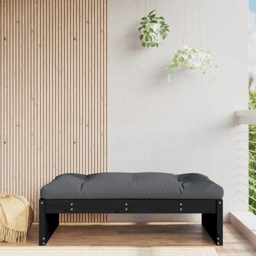 Garden Footstool Black 120x80 Cm Solid Wood Pine Nxpilk