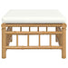 Garden Footstool With Cream White Cushion Bamboo Tlxtbx