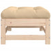 Garden Footstool With Cushion Solid Wood Pine Nxpppp