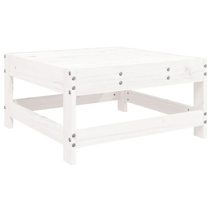 Garden Footstool With Cushion White Solid Wood Pine Nxpppl